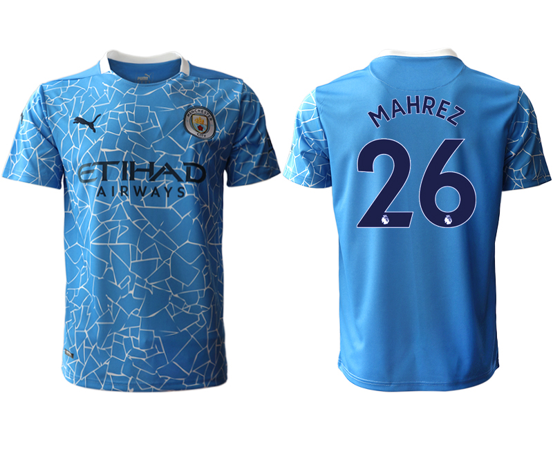 Men 2020-2021 club Manchester City home aaa version #26 blue Soccer Jerseys